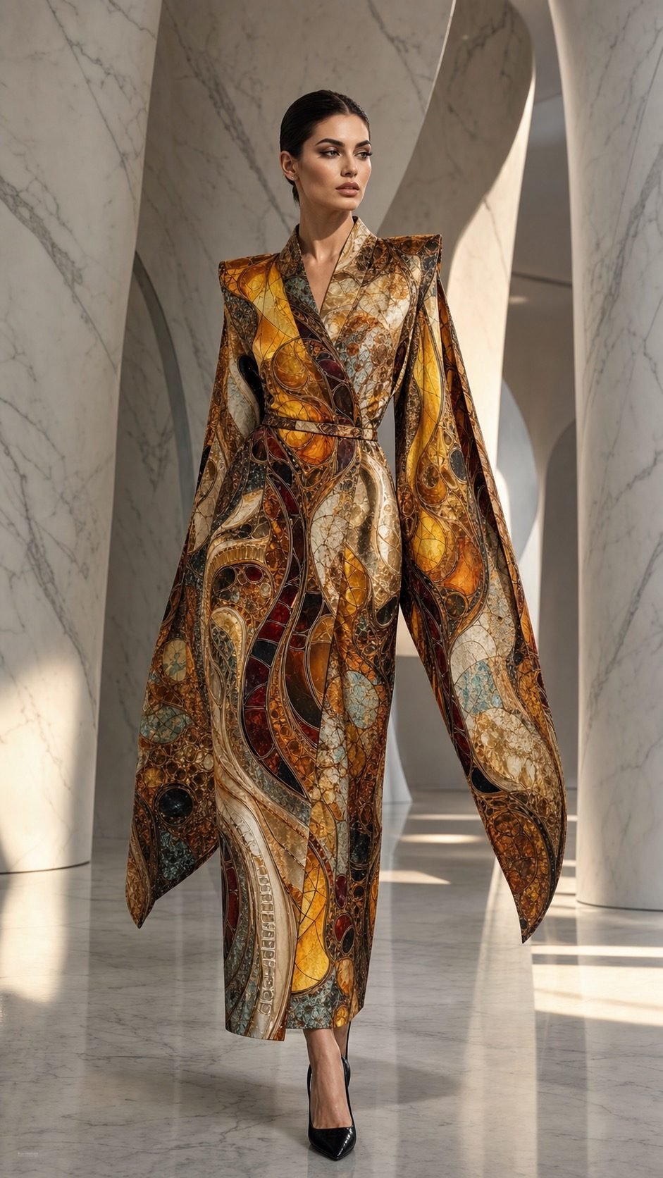 Güneş Vitrayı — el yapımı kimono, Atölye RA
